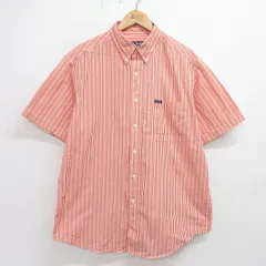 XL/古着 ラルフローレン チャップス 半袖 ブランド シャツ メンズ 90s コットン ボタンダウン 白他 ホワイト ストライプ spe 24jun26 中古 