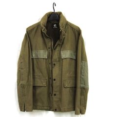 F-0071　Paul Smith　ミリタリージャケット/M65/フード収納/ウエストドローコード/コットン/カーキ/無地