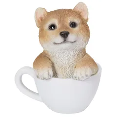 ウービア WOOBIA 柴犬のティーカップ 小 置物 犬 ドック 置物 インテリア