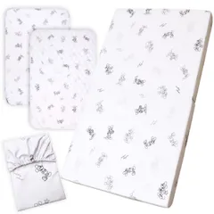 un doudou ディズニー ベビー 適度な硬さの敷き布団+3点 （シーツ＆防水シーツ＆防水敷パッド）4点セット 60×90cm 厚み5cm ミッキーマウス ベビー用品 新品 新生児 固綿敷布団 マットレス 2つ折タイプ NZ3227-VSET