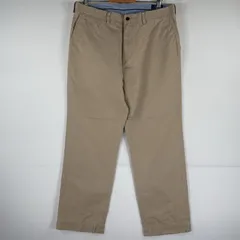 古着 ポロ・ラルフローレン POLO RALPH LAUREN チノパンツ チノパン ワンポイント スラックス テーパード w35 L30  ベージュ メンズ