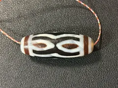 三眼天珠　／三彩天珠　特殊柄　唐三彩／チベット　天珠　dZi　ジービーズ　西蔵