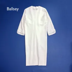 ci122i TOMORROWLAND Ballsey ドライダブルクロス レースコンビワンピース 袖レース　ロングワンピース　ドレス　ボールジィ　トゥモローランド　定価31,900円