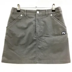 【超美品】ニューバランスゴルフ スカート グレー ロゴ刺しゅう レディース M ゴルフウェア New Balance
