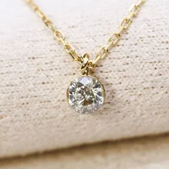 美品 アガット 0.15 ダイヤモンド K18 ネックレス/24-3289