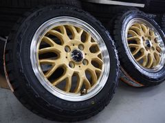 ゴツゴツ系 グラフト9M 14inch 4.5J 4H100 +45 TOYO オープンカントリーR/T 155/65R14 ハイゼット 軽自動車・軽トラ