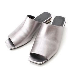 エルメス 24SS アイドル シェーヌダンクルヒール ミュール サンダル シューズ シルバー 37【中古】