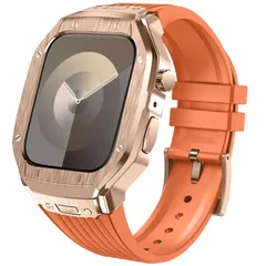 【数量限定】apple apple カバー付き バンド アップルウォッチ かっこいい watch watch メンズ 9/SE/8/7/6/5/4対応 Series Watch Watch Apple アクセサリー(45mm/44mm，ローズゴールドケースとオ