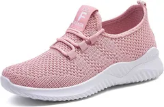 [レリカ] Le Li Ca 軽量 カジュアル レースアップ スニーカー ウォーキング シューズ スリッポン 歩きやすい 厚底 ジム 疲れにくい 靴 幅広 キャンバス 可愛い お洒落 トレーニング 女性 用(ピンク,  22.0～22.5 cm)