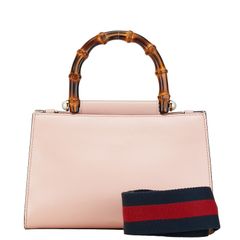 グッチ ニムフェア バンブー シェリーライン ハンドバッグ ショルダーバッグ２WAY 470271 ピンク レザー レディース GUCCI【1-0159537】