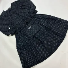 【試着のみ】ピンクハウス 黒 ドット ブラウス+ポーチ付きスカートset