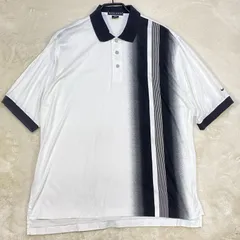 00s  NIKE  GOLF・ナイキゴルフ  半袖ポロシャツ L相当  白 黒  メタルボタン