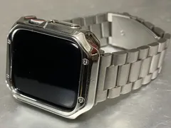 シルバー　ステンレスベルト　アップルウォッチ メンズ レディース ultra 1/2/3  38mm 40mm 41mm 42mm 44mm 45mm 46mm  49mm カバー ケース Apple Watch バンド  調整器付