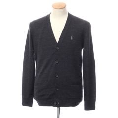 【中古】ポロ ラルフローレン Polo Ralph Lauren ウール ニット カーディガン ダークグレー【サイズXS】【メンズ】