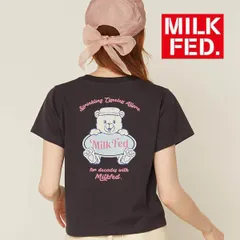 ミルクフェド tシャツ Tシャツ milkfed MILKFED BEAR COMPACT S/S TEE 103251011017 レディース チャコール グレー キャラ くま クマ ベア― ティーシャツ ブランド ティシャツ 可愛い おしゃれな オシャレ