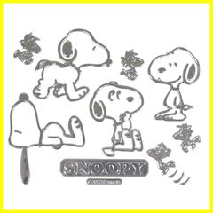 明邦(Meiho) メイホウ SNOOPY スヌーピー ウッドストック エンブレムステッカー ラージ シルバー SN210