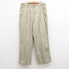 W33/古着 トミーヒルフィガー ブランド チノ パンツ チノパン メンズ ワンポイントロゴ コットン ベージュ カーキ 25mar14 中古 ボトムス 