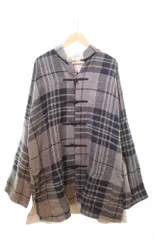 ワイズ Y's 21AW チャイナジャケット シャツ ポンチョ 茶 YK-Y03-805 2 ジャケット チェック ブラウン 103MT-426のサムネイル