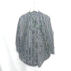 ◇ ⊂ ◎ Φ CUCUX ククス ストライプ柄 長袖 シャツ サイズM ブラック ブラウン レディース E  【1502060045681】