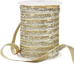 PH PandaHall 長約45.72m リボン サテンリボン ラッピングリボン ギフトラッピング 包装用リボン ちょう結び 手作り 装飾 幅約10mm ハンドメイド DIY 手芸用品( ゴールド)