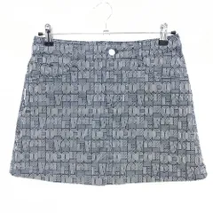 ★SALE価格★【美品】ジャックバニー スカート ネイビー×白 総柄 ストレッチ 内側インナーパンツ レディース 2(L) ゴルフウェア Jack Bunny