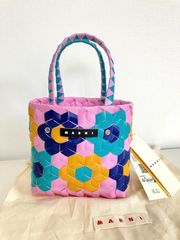 美品 マルニマーケット カゴバック バタフライ オレンジ ピクニック  