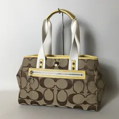 2508-421｜美品｜コーチ シグネチャー ハンドバッグ イエロー