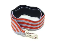 ■美品■ FENDI フェンディ ストラップユー スエード×レザー バッグ用 ショルダーストラップ ブルーグレー系×レッド系 FM8599