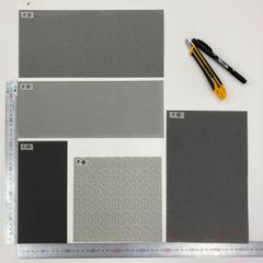 【建築模型材料】模型屋さんの外壁・床シートセットP（レンガ　グレー系）1/50 アースモデルシート