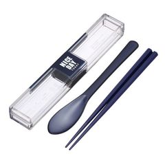 とっても強いケース＆スプーン18cm箸付 ネイビー