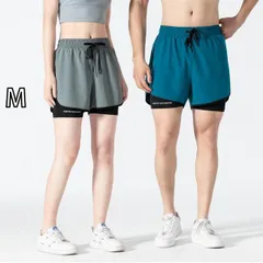 [M] メンズ ファッション 服 男性用 オシャレ シンプル 大人 かっこいい 大きいサイズ ストリート 紳士服 夏 バドミントン パンツ スーツ フィットネス 速乾 ランニング フェイク トレーニング