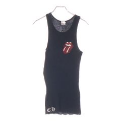 CHROME HEARTS (クロムハーツ) CH TANK Rolling Stones ローリングストーンズ リップタン ホースシュープリント タンクトップ ノースリーブシャツ ブラック/レッド
