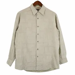 CRAZY HORSE ポリエステル 柄シャツ 長袖シャツ 総柄 ベージュ (メンズ L) 中古 古着 O4751