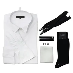 【人気商品】[Y&TAILOR] 新郎 タキシードセット 小物 シャツ付き7点セット ベーシック 結婚式 披露宴【Ｅ-2】（シャツＬＬサイズ）