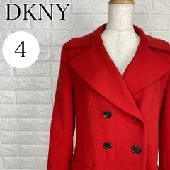 DKNY ダナキャランニューヨーク レッド ダブルジャケット ウール100％ サイズ4 【A2055-20】