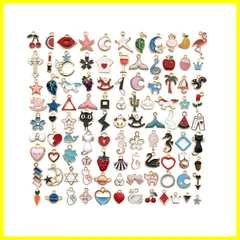 【人気商品】チャーム アクセサリーパーツ 100個セット ネックレス/イヤリング/ペンダント飾り ジュエリー DIY [YFFSFDC] オーナメント ハンドメイド DIY 手作り 贈り物 飾り物 工芸品 マルチカラー