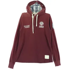 FRANKLIN&MARSHALL フランクリンマーシャル イタリア製 ロゴ刺繍 長袖 パーカー L レッド POMR286AW12 メンズ 古着