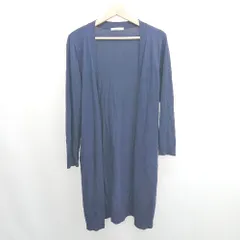 ◇ ⊇ snidel スナイデル ハイゲージ ニット 長袖 ロングカーディガン サイズF ネイビー レディース E  【1505290044790】