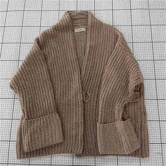 ◇ ⊆ B:MING by BEAMS ビーミング by ビームス ウール 長袖 ニット カーディガン サイズ表記なし ベージュ系 レディース E  【1509180004697】