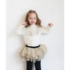 ☆ シャンパンゴールド ☆ 100cm ☆ ゆめチュチュスカッツ スカート キッズ 女の子 スカートパンツ 64042302 スカッツ レギンス付きスカート チュチュスカート チュールスカート キラキラ ふんわり パーティー イベント かわいい オシャレ