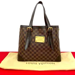 極 美品 袋付き LOUIS VUITTON ルイヴィトン ハムステッド MM ダミエ レザー トートバッグ ハンドバッグ ビジネスバッグ ブラウン 41277