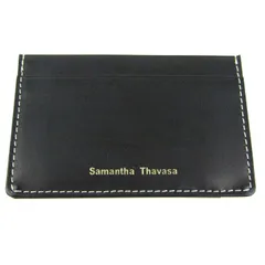サマンサタバサ パスケース レザー カードケース ブランド レディース ブラック Samantha Thavasa 【中古】