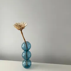 フラワーベース 花瓶 凹凸 変形バブルボール ガラス製 (ピンク)