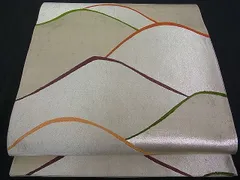 平和屋着物■六通柄袋帯　遠山文　逸品　pn2548