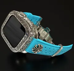 AppleWatchカスタム　フッ素ラバー　バンド　彫刻カバー　ケース　アップルウォッチ用　ベルト　44 45 46 49 SE 　Ultra 106