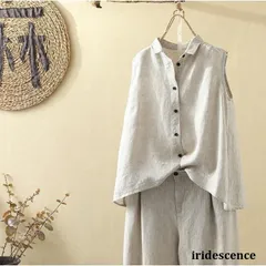シャツブラウス レディース ブラウス 夏 リネンコットン ノースリーブ 大きいサイズ 体型カバー きれいめ トップス 春夏 麻 カジュアル