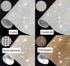 ★2色選べる★デコレーション クリスタルラインシート(熱接着)12×20×2枚セット