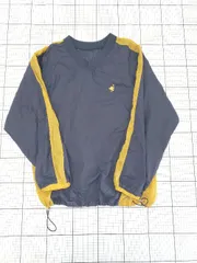 ◇ Θ classicalelf 長袖 胸刺繍配色シアー裾ドロストVネックプルオーバー サイズM ネイビー系 レディース E  【1508270000502】