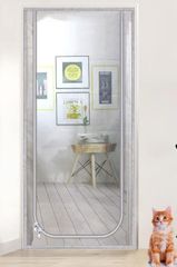 SmallYin ドア用 玄関網戸 猫の網戸 ペットの仕切りカバー 虫コ 玄関 網戸 虫 蚊 ハエなどを避ける ポーチ用の犬と猫のドア ジッパークロージャー付き出入り口用強化メッシュカーテンスクリーンドア 屋内屋外 ポーチ用の犬と猫のドア 90x2