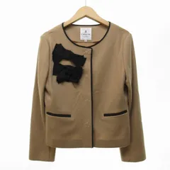 ランバンオンブルー LANVIN en Bleu ウール ジャケット セレモニー リボン ベージュ 38 約Mのサムネイル